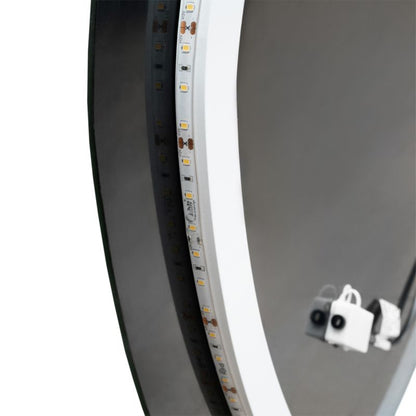 Halvrundt LED-spejl 65 x 120 cm Sølvfarvet