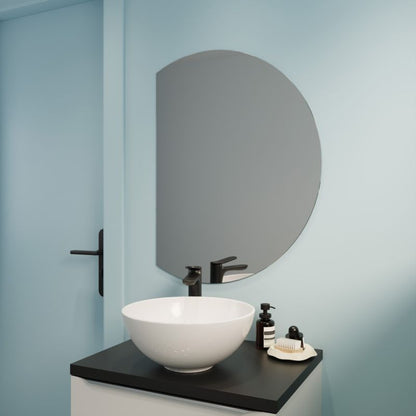 Halvrundt Spejl 80 x 60 cm Sikkerhedsglas