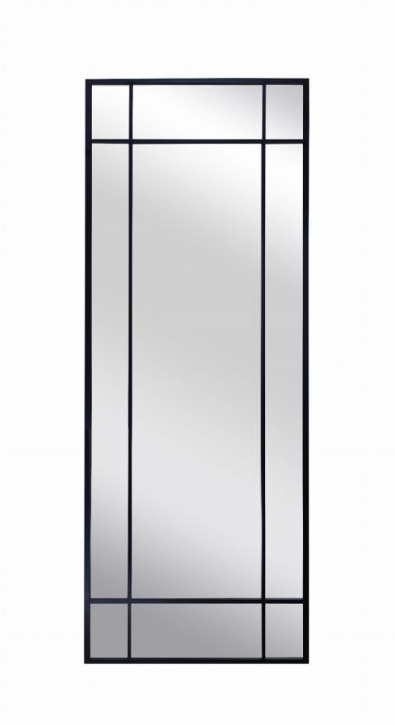 Rektangulært BD Art-spejl med sprosser i sort industriel ramme 60 x 160 cm til stue, 1 stk.