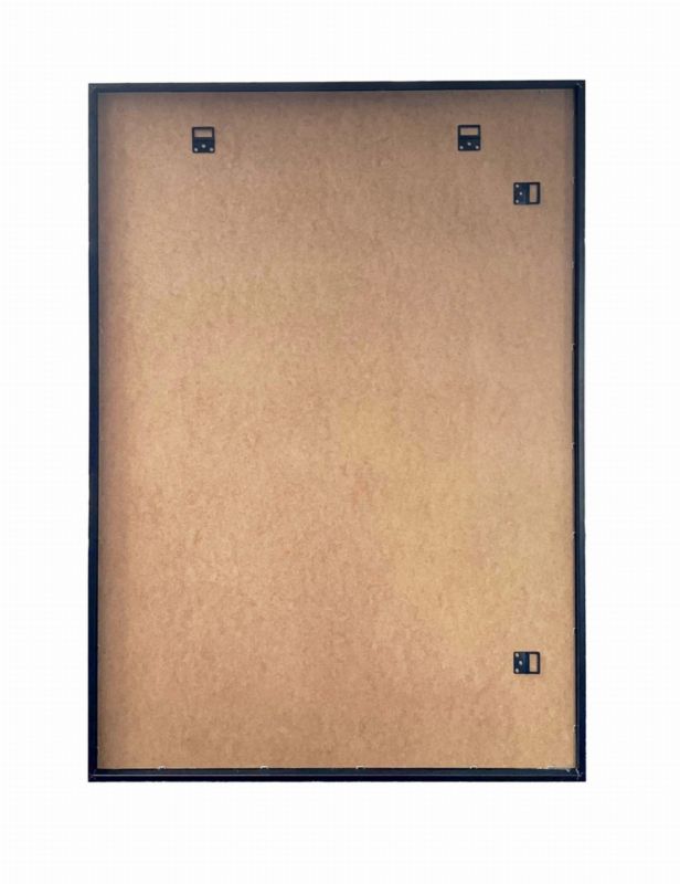 Rektangulært BD art-spejl i ramme med sprosser 70x100 cm til stue, sort industrial design, 1 stk.