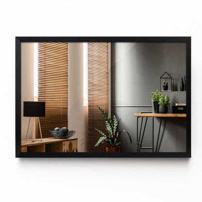 Rektangulært Tulup-spejl 100 x 70 glamour med sort MDF-ramme, 1 stk.