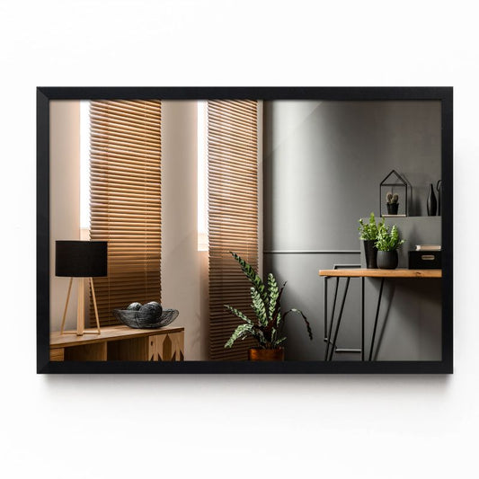 Rektangulært Tulup-spejl 100 x 70 glamour med sort MDF-ramme, 1 stk.