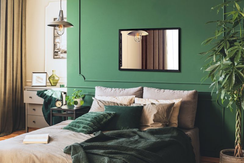 Rektangulært Tulup-spejl 100 x 70 glamour med sort MDF-ramme, 1 stk.