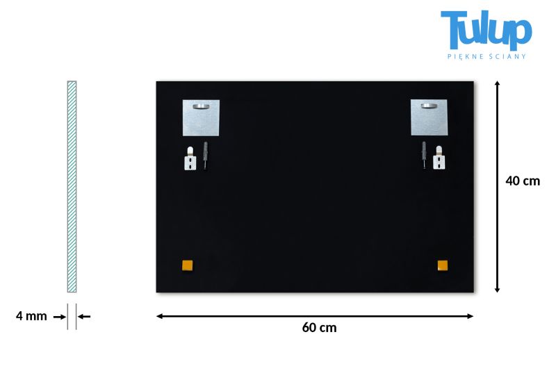 Rektangulært Tulup-spejl 60 x 40 cm vægmonteret uden ramme, 1 stk.