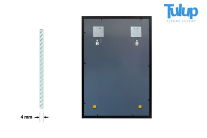 Rektangulært Tulup-spejl 70 x 50 cm med moderne sort MDF-ramme, 1 stk.