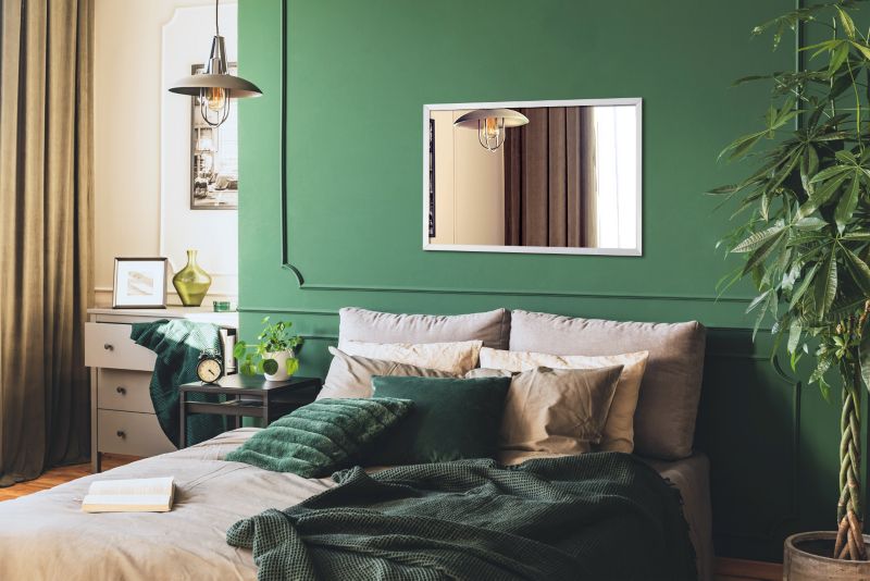 Rektangulært Tulup-spejl 80 x 60 cm til badeværelse med hvid MDF-ramme, 1 stk.