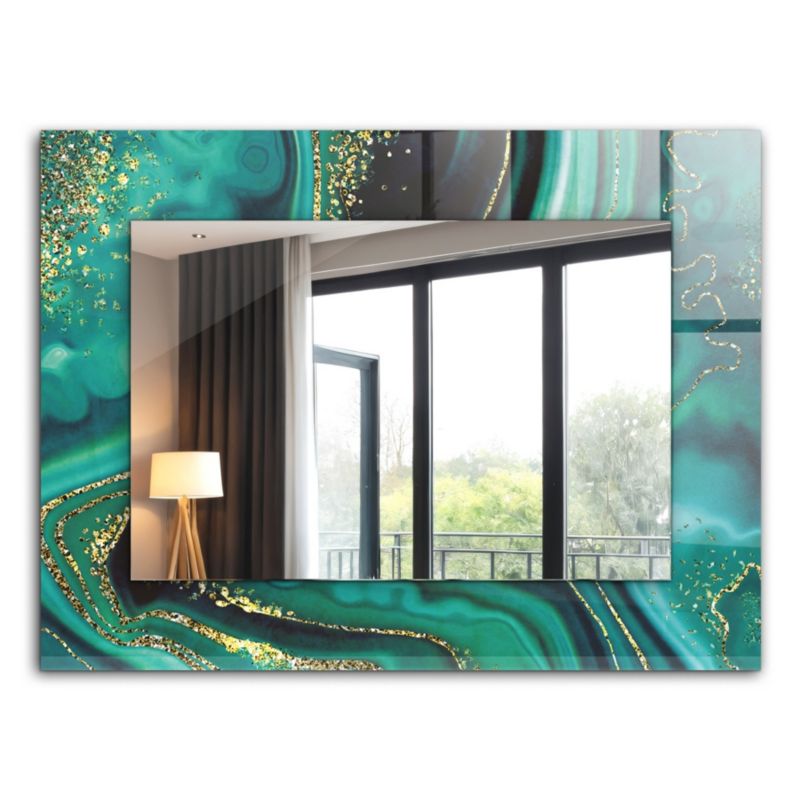 Rektangulært Tulup-spejl med abstrakt tekstur 80x60 cm moderne på bagplade, 1 stk.
