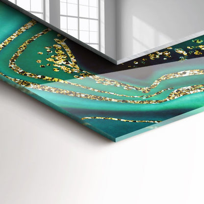 Rektangulært Tulup-spejl med abstrakt tekstur 80x60 cm moderne på bagplade, 1 stk.