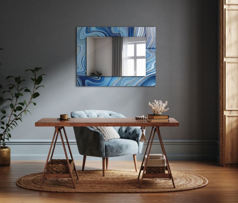 Rektangulært spejl Tulup med abstrakt mønster 80x60 cm – stilfuldt, 1 stk.