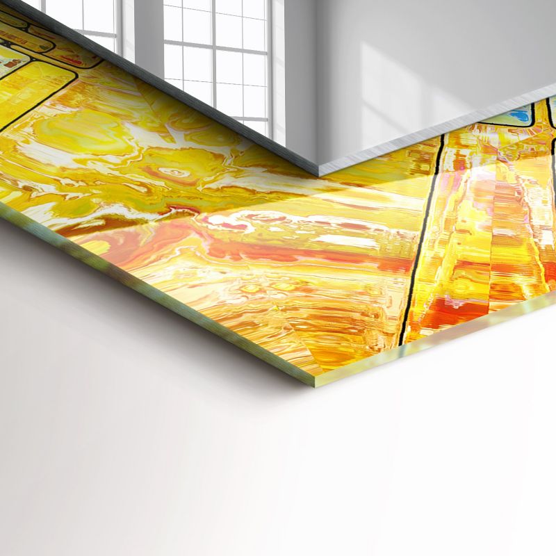 Rektangulært spejl Tulup med farverig mosaik 80x60 cm på bagplade, 1 stk.