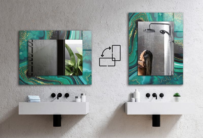 Rektangulært spejl Tulup Rust Metal 80x60 cm industrielt på bagplade 1 stk.