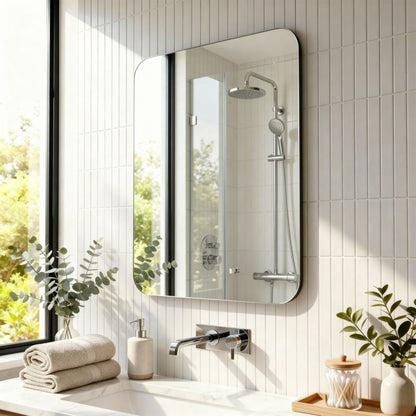 Rektangulært Spejl Elbury 60 x 40 cm Grå