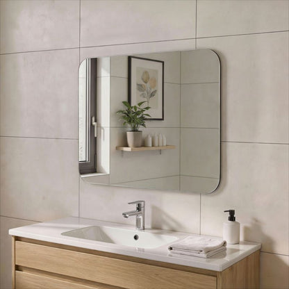 Rektangulært Spejl Elbury 60 x 40 cm Grå