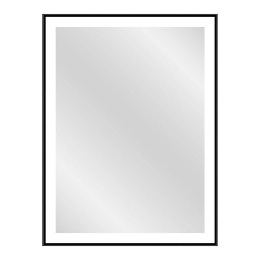 Rektangulært spejl Dubiel Vitrum Logan 60 x 80 cm i mat-sort aluminiumsramme