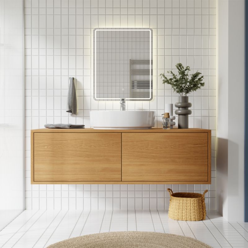 LED Spejl Rektangulært med Dæmper 80x60 cm Glas | 5063022029461
