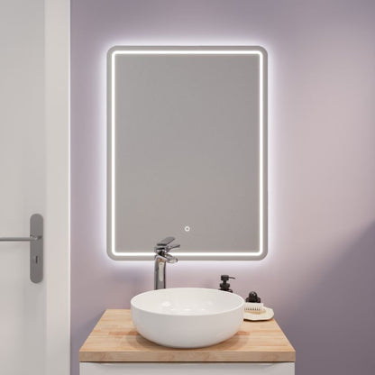 LED Spejl Rektangulært med Dæmper 80x60 cm Glas | 5063022029461