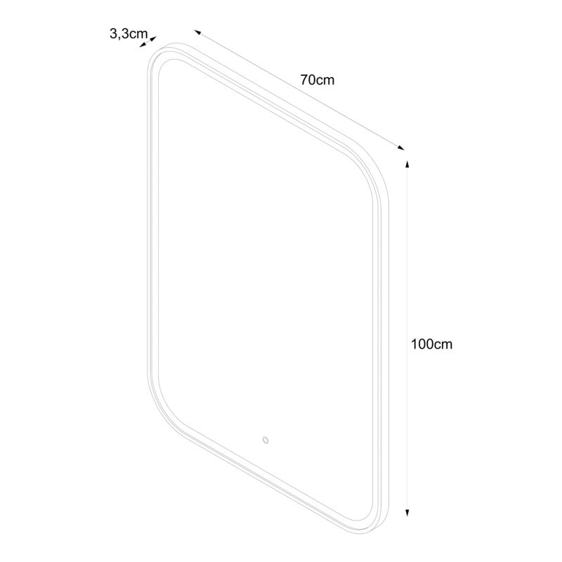 Lustro Prostokątne Carder 100 x 70 cm Czarne LED