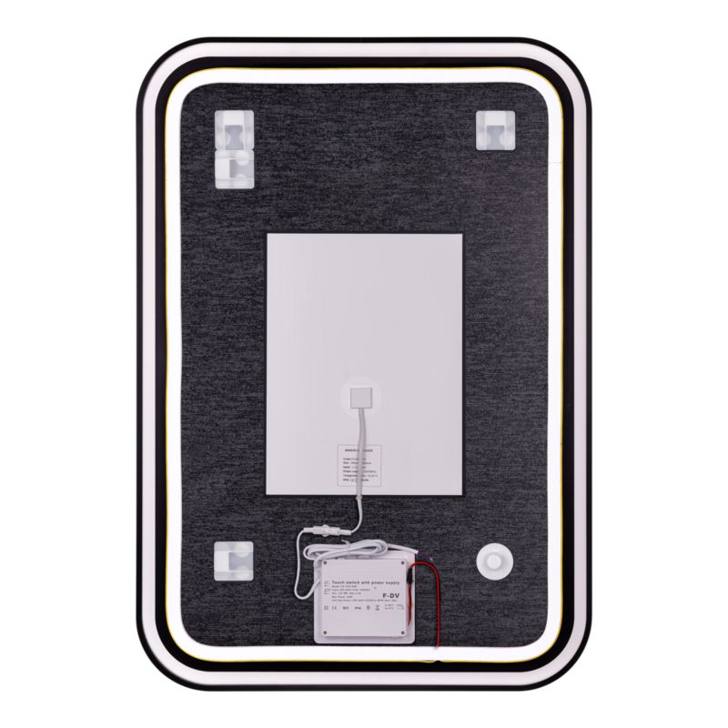 Lustro Prostokątne Carder 100 x 70 cm Czarne LED