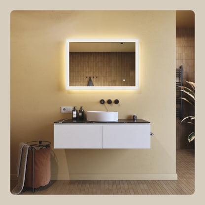 Rektangulært LED-spejl 100x70 cm med Touch Betjening