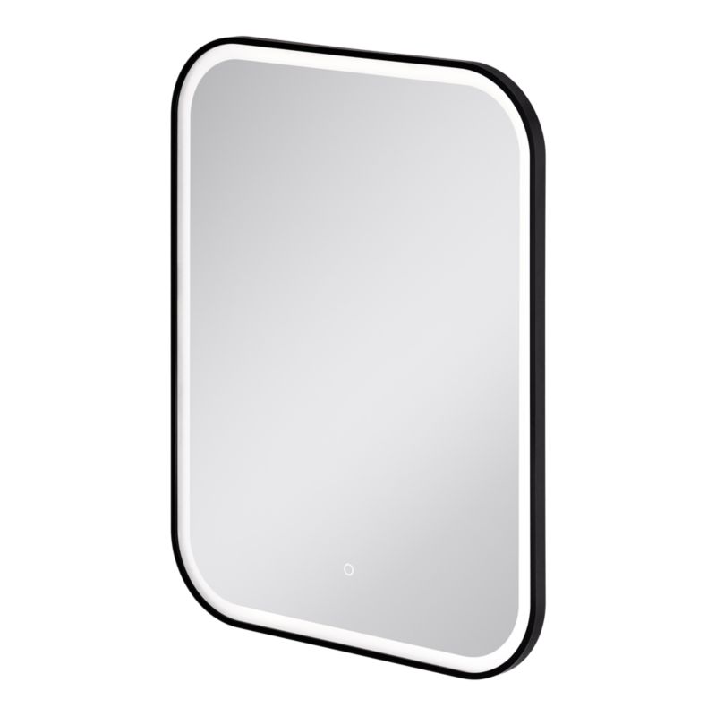 Rektangulært LED-spejl 80x60 cm Sort