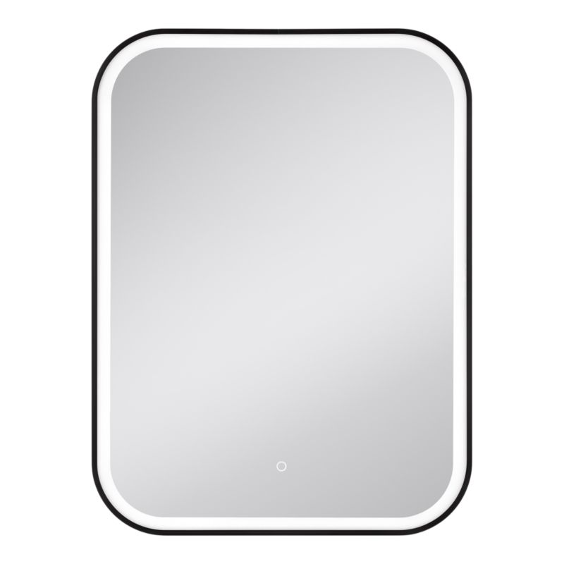 Rektangulært LED-spejl 80x60 cm Sort