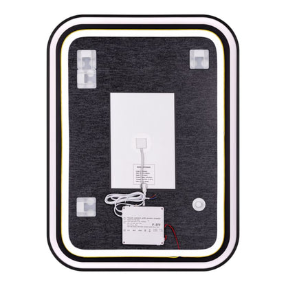 Rektangulært LED-spejl 80x60 cm Sort