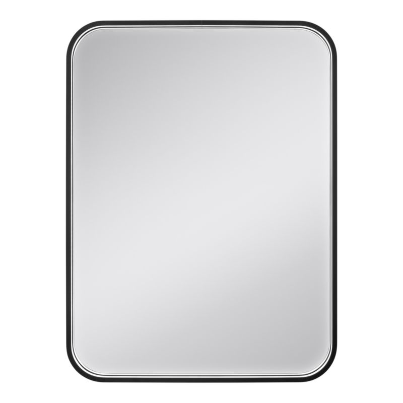 LED-spejl Rektangulært 60 x 80 cm Sort med Dæmper