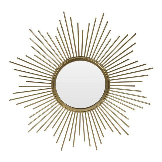 Sol-spejl 32,5 x 32,5 x 5 cm med guldramme
