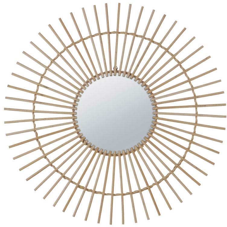Spejl Birma Rund 70 cm Natur | 5903754804991