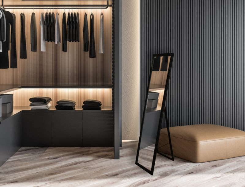 Stående spejl BD art til garderobe skandinavisk 155 x 35,8 cm sort 1 stk.