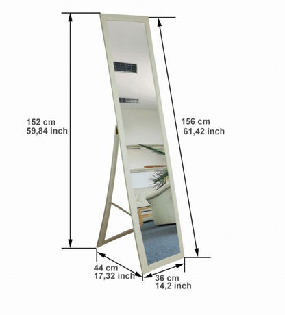 BD Art fritstående spejl til garderobe i skandinavisk stil 155 x 35,8 cm, blegnet eg