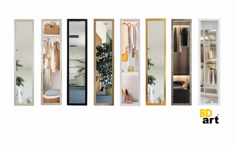 BD Art stående spejl til garderobe i skandinavisk stil 155 x 35,8 cm betonfarve, 1 stk.