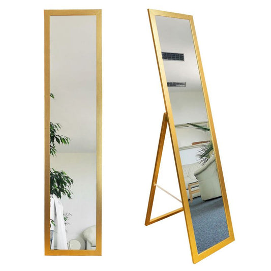BD Art fritstående spejl til garderobe i skandinavisk stil 155 x 35,8 cm i guldfarve, 1 stk.