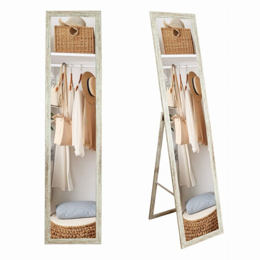 Stående spejl BD art til garderobe i skandinavisk stil 155 x 35,8 cm blegnet fyrretræ 1 stk.