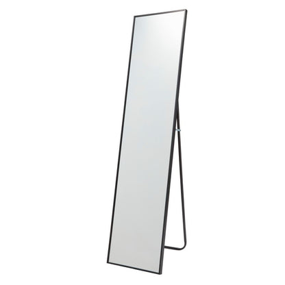 Rektangulært stående spejl 35x150 cm sort aluminium