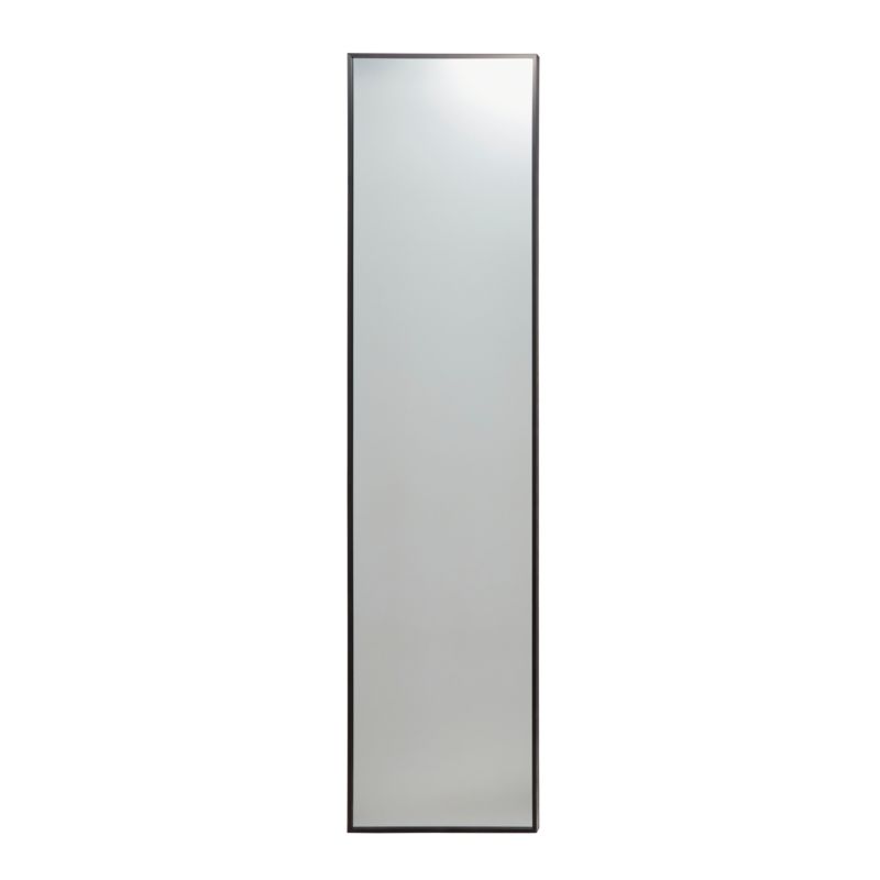 Rektangulært stående spejl 35x150 cm sort aluminium