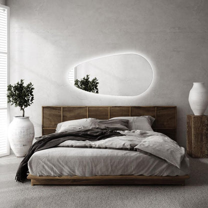 Tulup LED-spejl med uregelmæssig form, neutral lys, 35x70 cm, badeværelsesmodel, 1 stk.