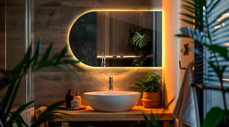 Tulup ovalt spejl med LED-belysning 45x80 cm til entréen, 1 stk.