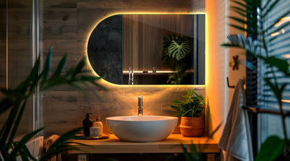 Tulup ovalt spejl med LED-belysning 45x80 cm til entréen, 1 stk.