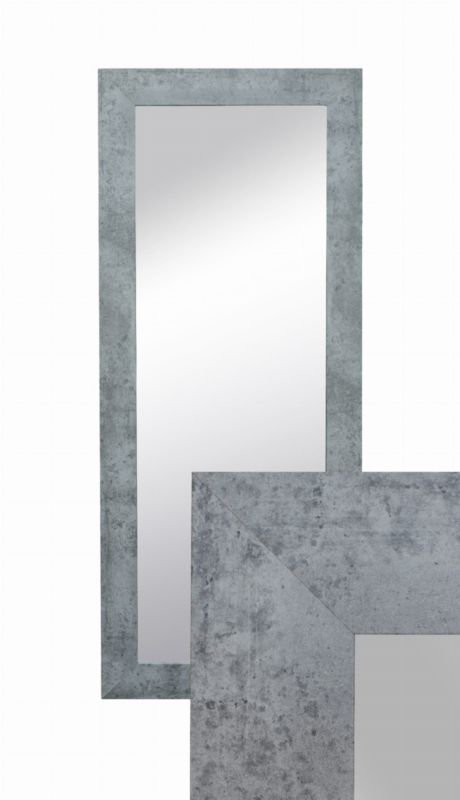 BD art hængespejl i dekorativ ramme 120x50 cm i betongrå til stue, værelse og soveværelse, 1 stk.