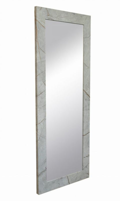 Hængespejl BD art i dekorativ ramme 120x50 cm betonfarvet med gulddetaljer til stue, værelse og soveværelse, 1 stk.