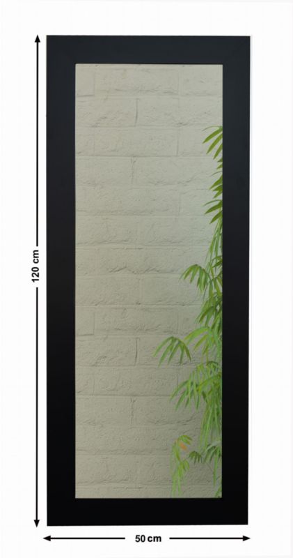BD art hængespejl i dekorativ sort ramme 120x50 cm til stue og soveværelse, 1 stk.