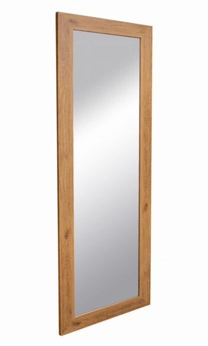 BD art hængespejl i dekorativ ramme 120x50 cm, egetræsfarvet til stue og soveværelse, 1 stk.