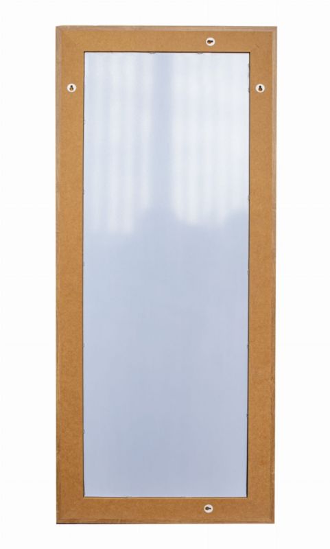 BD art hængespejl i dekorativ ramme 120x50 cm, egetræsfarvet til stue og soveværelse, 1 stk.
