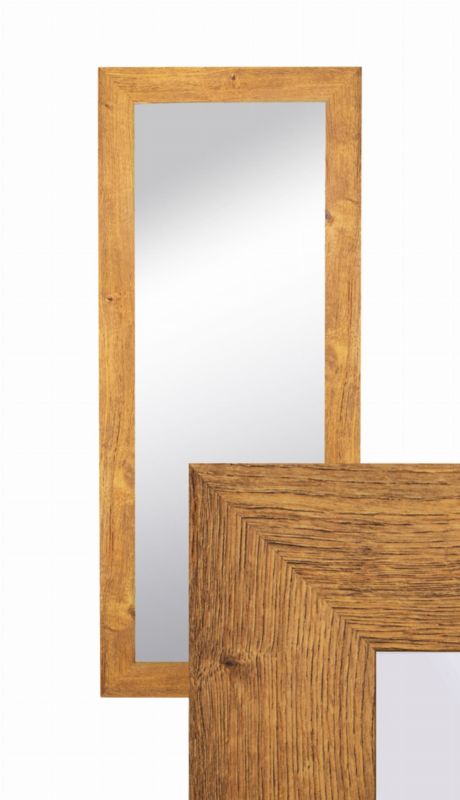 BD art hængespejl i dekorativ ramme 120x50 cm i olieret egetræ til stue, værelse og soveværelse, 1 stk.