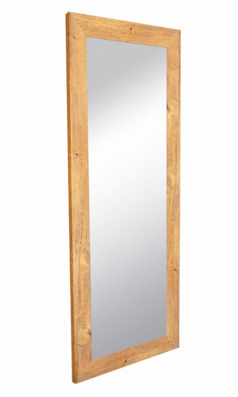 BD art hængespejl i dekorativ ramme 120x50 cm i olieret egetræ til stue, værelse og soveværelse, 1 stk.
