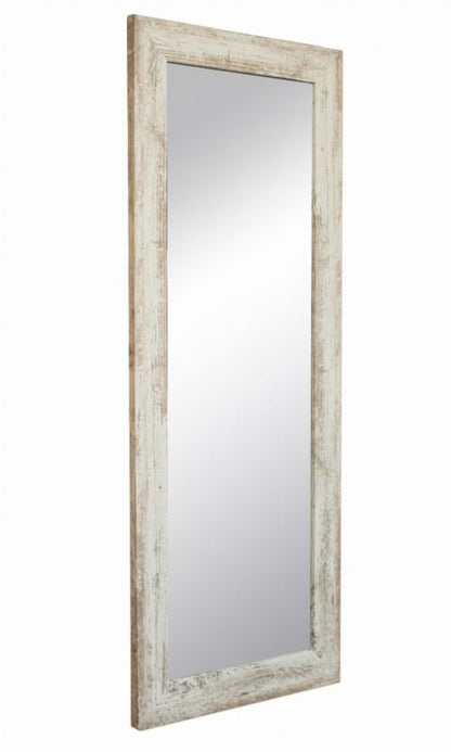 BD art hængespejl i dekorativ ramme 120x50 cm i blegnet fyrretræ til stue og soveværelse, 1 stk.