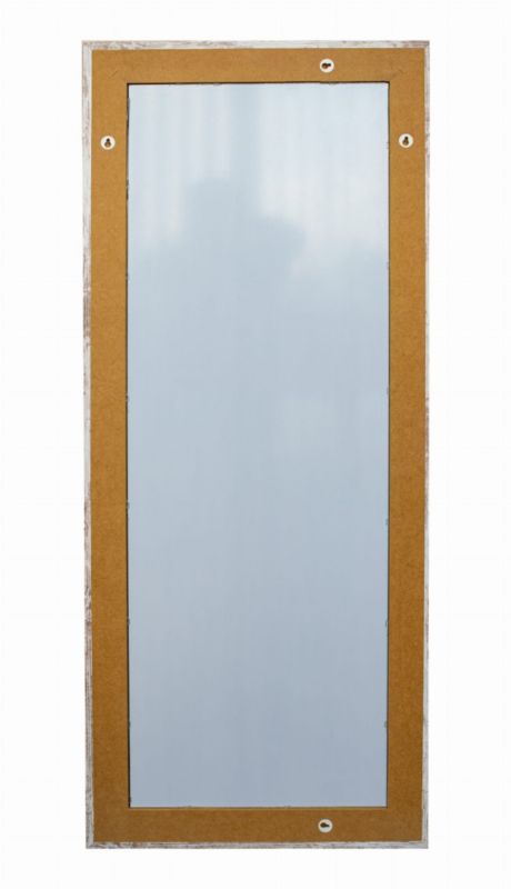 BD art hængespejl i dekorativ ramme 120x50 cm i blegnet fyrretræ til stue og soveværelse, 1 stk.