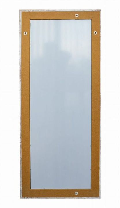BD art hængespejl i dekorativ ramme 120x50 cm i blegnet fyrretræ til stue og soveværelse, 1 stk.