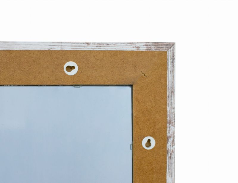 BD art hængespejl i dekorativ ramme 120x50 cm i blegnet fyrretræ til stue og soveværelse, 1 stk.
